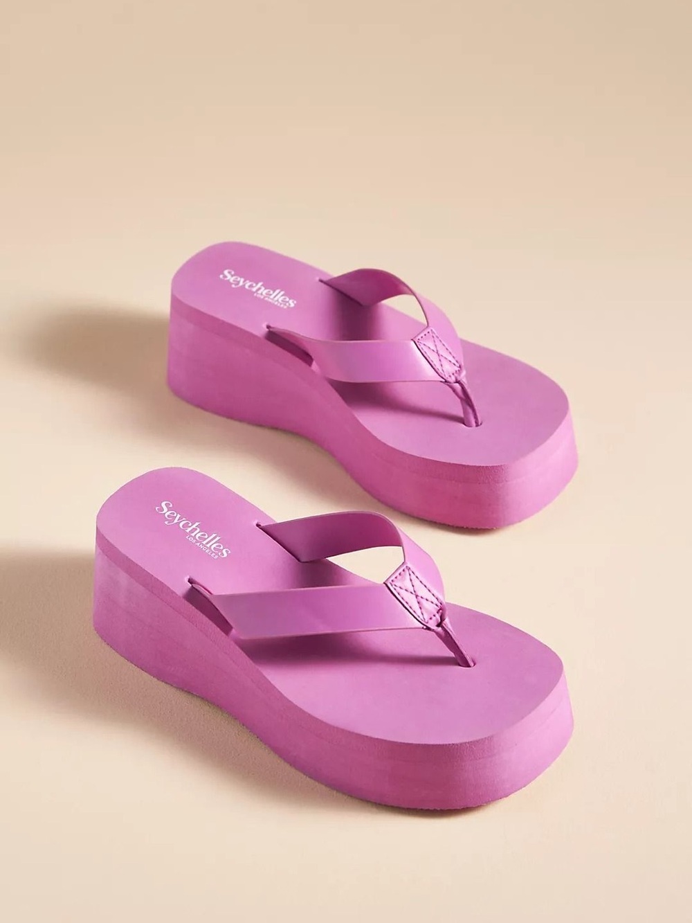 Skyscraper Fuchsia Flatform Sandals Size 7M